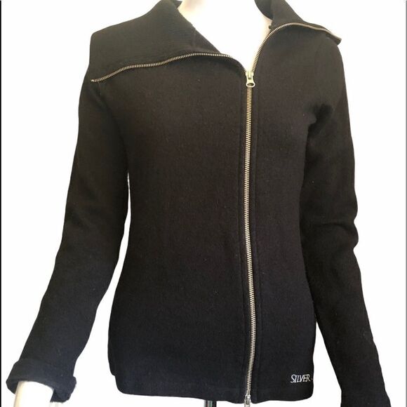 KUHL Prague Wool Asymmetrical Black Full Zip Jacket Size XS - Picture 1 of 11